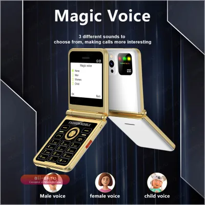 SERVO P20: Кнопочный телефон 4 SIM, 2.4" экран, Magic Voice, фонарик, FM, 2G, разблокированный