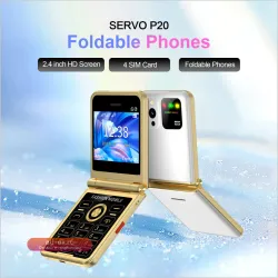 SERVO P20: Кнопочный телефон 4 SIM, 2.4" экран, Magic Voice, фонарик, FM, 2G, разблокированный