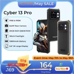 Защищенный смартфон HOTWAV Cyber 13 Pro 20/256GB, Android 13, 10800mAh, 16/64Мп