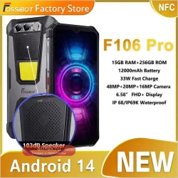 FOSSiBOT F106 PRO: Защищенный смартфон Android 14, 15ГБ ОЗУ, 256ГБ ПЗУ, батарея 12000 мАч, камера 48МП, NFC