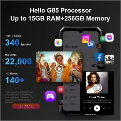 FOSSiBOT F106 PRO: Защищенный смартфон Android 14, 15ГБ ОЗУ, 256ГБ ПЗУ, батарея 12000 мАч, камера 48МП, NFC