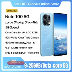 Смартфон UMIDIGI Note 100 5G 6/128GB Android 14, Экран 6.8" 120Hz, Камера 50Мп