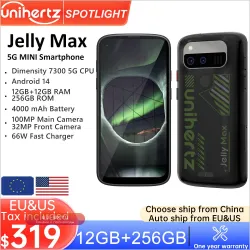 Unihertz Jelly Max: Компактный 5G смартфон с Dimensity 7300, Android 14, 24GB/256GB, камерой 32+100Мп и Dual Nano SIM