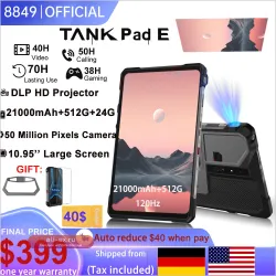 Unihertz 8849 TANK PAD E: Защищенный планшет-смартфон Android 14, 10.95" 120Hz, 24GB RAM, 512GB ROM, батарея 21000 мАч, камера 50MP, быстрая зарядка 66W