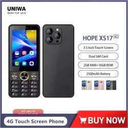 UNIWA HOPE XS17: Умный кнопочный телефон 4G с сенсорным экраном, Android 8.1, 2/16 ГБ, GPS