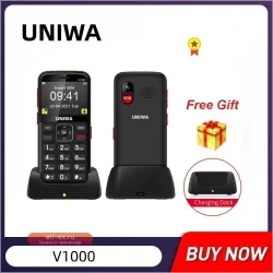 UNIWA V1000: Надежный 4G Телефон-Кнопочник с мощным фонарем и долгой батареей