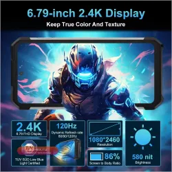 Защищенный смартфон Unihertz Tank 2 PRO 24GB/512GB (100Мп, 23800мАч, 120Вт, Android 14, NFC, OTG)