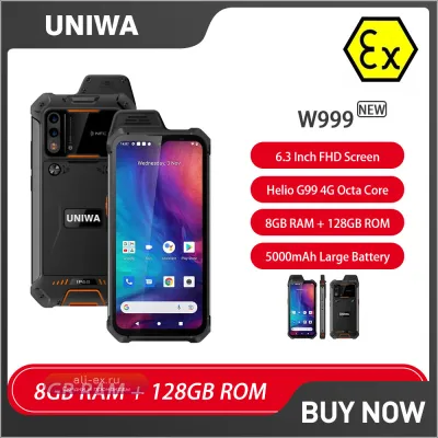 Защищенный смартфон UNIWA W999 ATEX с рацией, NFC и IP68