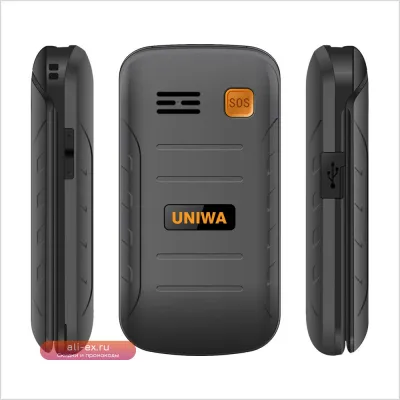 UNIWA V909T - Крупные кнопки, 4G, два экрана, FM, русская/еврейская клавиатура, 2250 мАч