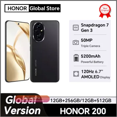 Смартфон Honor 200 5G 8/256GB Global Version AMOLED Snapdragon 7 Gen 3 100W
