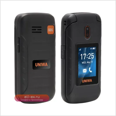 UNIWA V909T 4G раскладушка с двумя экранами и русской клавиатурой для пожилых, 2250 мАч