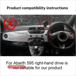 Коврик на панель автомобиля для Abarth 595 / Fiat 500 (2008-2023), антибликовый, защитный