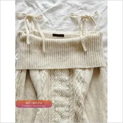 Платье-водолазка с длинным рукавом и меховой отделкой "Sexy One Collar"