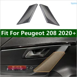 Декоративные накладки на подлокотники передних дверей Peugeot 208 (2020-2025) под карбон