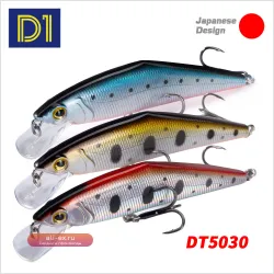 D1 Minnow: 3 шт. силиконовых воблеров для рыбалки на окуня и форель, 63/85 мм, тонущие, искусственные приманки