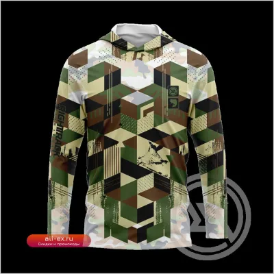 Рыболовная футболка с длинным рукавом RT Camo Hoody с защитой от солнца UPF 50+
