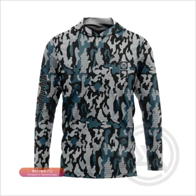 Рыболовная футболка с длинным рукавом RT Camo Hoody с защитой от солнца UPF 50+