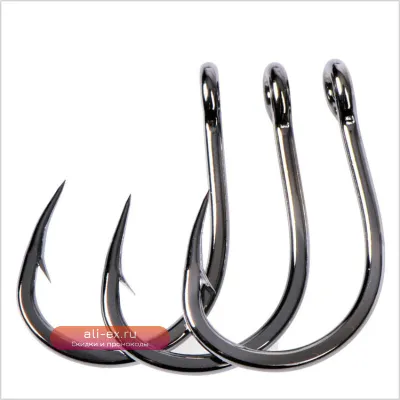 Морские крючки Mustad 10827 4X Strong для живой наживки (осетр, карп, тунец)