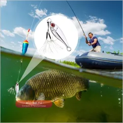 Набор из 6 блесен для пресноводной рыбалки Bass Lures с крючками и 3D глазами