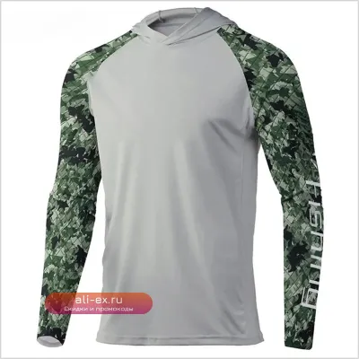 Мужская худи для рыбалки Gear с длинным рукавом и защитой от солнца