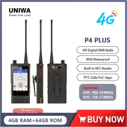 UNIWA P4 VHF DMR PTT PoC Рация-смартфон Android NFC, 4/64GB, IP68, 3000mAh