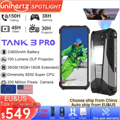 Unihertz Tank 3 Pro: Защищенный смартфон 5G с проектором, 23800 мАч, 200 Мп, 32/36 ГБ ОЗУ, 512 ГБ ПЗУ