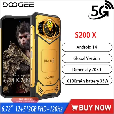 Защищенный смартфон DOOGEE S200 X 5G, 12/512 ГБ, Android 14, 10100 мАч, NFC