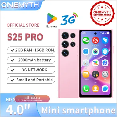 ONEMYTH S25 Pro Mini Смартфон 3G, 4.0" HD, 2/16GB, Android 8.1, Dual SIM