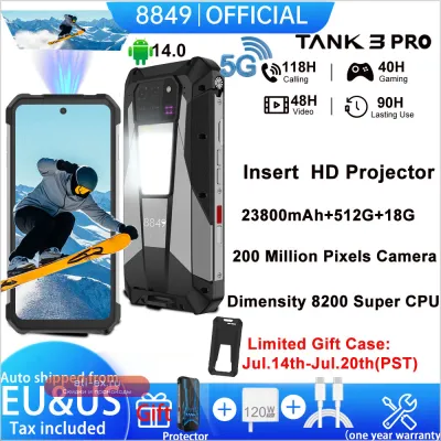 Unihertz 8849 Tank 3 Pro: Защищенный Смартфон-Проектор с Android, 23800 мАч, 512 ГБ, 5G, 120 Вт Зарядка