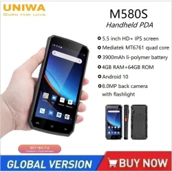 Смартфон Uniwa M580S 4G Android 10 PDA, 5.5", 4GB/64GB, 3900mAh, 8MP, водозащита