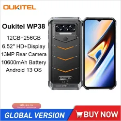 Oukitel WP38: Прочный смартфон 12/256GB, 10600mAh, 6.52" HD+, Android 13, NFC, OTG