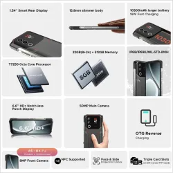 DOOGEE Blade 20 Ultra: Защищенный смартфон 8/512GB, 10300mAh, Android 14, NFC (Глобальная версия)