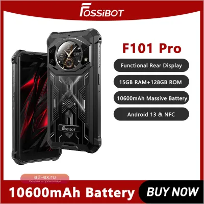 Fossibot F101 Pro: Защищённый смартфон 10600mAh, 15GB+128GB, IP68, NFC, Глобальная версия