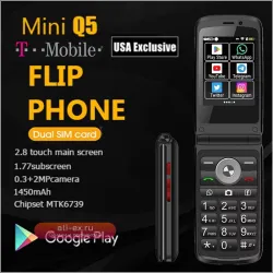 TIQ MiNi US Q5: Смартфон-раскладушка 4G с Android, Google Play, сенсорным экраном и поддержкой T-Mobile/AT&T