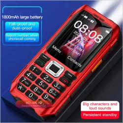 SOYES K80: Надежный 2G GSM телефон с защитой от падений, 1800 мАч, 2 SIM, MP3, FM, фонарик, громкий динамик для пожилых