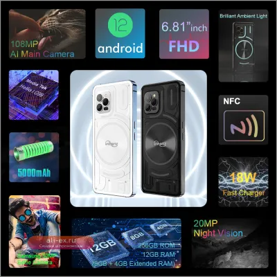 Unihertz Luna: Смартфон с камерой 108Мп, ночным видением и атмосферной подсветкой