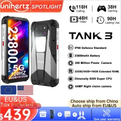 Unihertz Tank 3 (8849) | 32GB/512GB | 23800mAh | 120W | Dimensity 8200 | 200MP | 5G | GPS | Wi-Fi 6 | 120Hz | Защищенный телефон