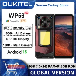 Oukitel WP56 5G: Защищенный смартфон 12/512GB, Android 15, 16000mAh, 108MP, 120Hz, 45W