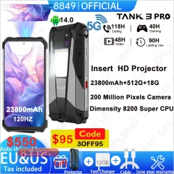 Unihertz Tank 3 Pro 5G: Защищенный смартфон с проектором, 32/36GB RAM, 512GB ROM, батарея 23800 мАч