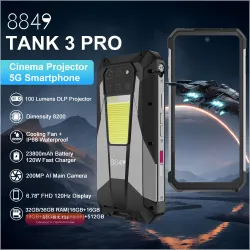 Unihertz Tank 3 Pro: 5G смартфон с проектором 100 Лм, 32/36 ГБ ОЗУ, 512 ГБ ПЗУ, батарея 23800 мАч 120 Вт, камера 200 Мп, Bluetooth 5.3, NFC