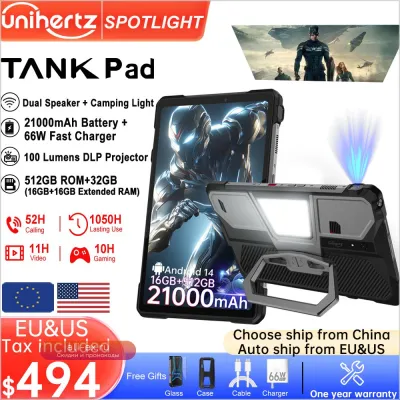Unihertz Tank PAD 8849: Смартфон-планшет с проектором, Dimensity 8200, 32/512GB, 21000mAh, 10.95" FHD, 5G, 66W