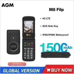 AGM M8 - Защищенный кнопочный телефон для пожилых, Водонепроницаемый, 4G, SOS, 2.8"