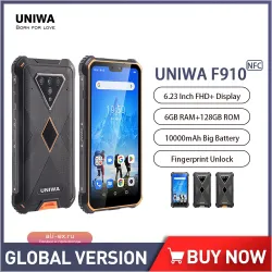 Защищенный смартфон UNIWA F910 Global Version, 4G, IP68, Android, сканер отпечатков, 10000mAh, 6GB+128GB, 6.23" FHD+, NFC
