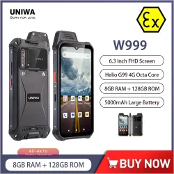 Защищенный смартфон UNIWA W999 с рацией, NFC, Helio G99, 8/128GB, Android 13, ATEX
