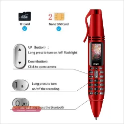 UNIWA AK007 - Мини-телефон-ручка 2G GSM, 0.96", Dual SIM, MP3, FM, Диктофон