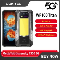 Oukitel WP100 Titan 5G: Защищенный смартфон 16/512 ГБ, 33000 мАч, 200 Мп, NFC, Android 14