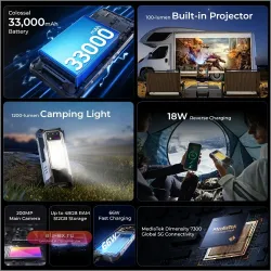 Oukitel WP100 Titan 5G: Защищенный смартфон 16/512 ГБ, 33000 мАч, 200 Мп, NFC, Android 14