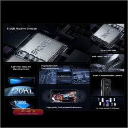 DOOGEE S118: Защищенный смартфон 8/512GB, 10800mAh, Helio G99, 50MP AI, NFC