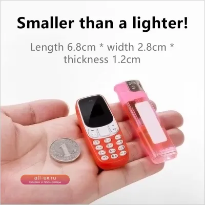 Мини-телефон SERVO BM10 с Bluetooth-наушником, голосовым чейнджером и двумя SIM-картами