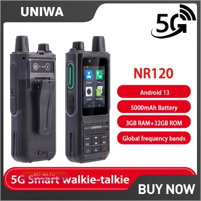 Смартфон-рация UNIWA NR120 5G Black, защищенный IP68